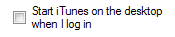 2. Start iTunes on the desktop checkbox