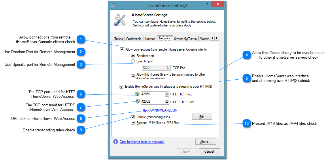 Settings - Network Tab