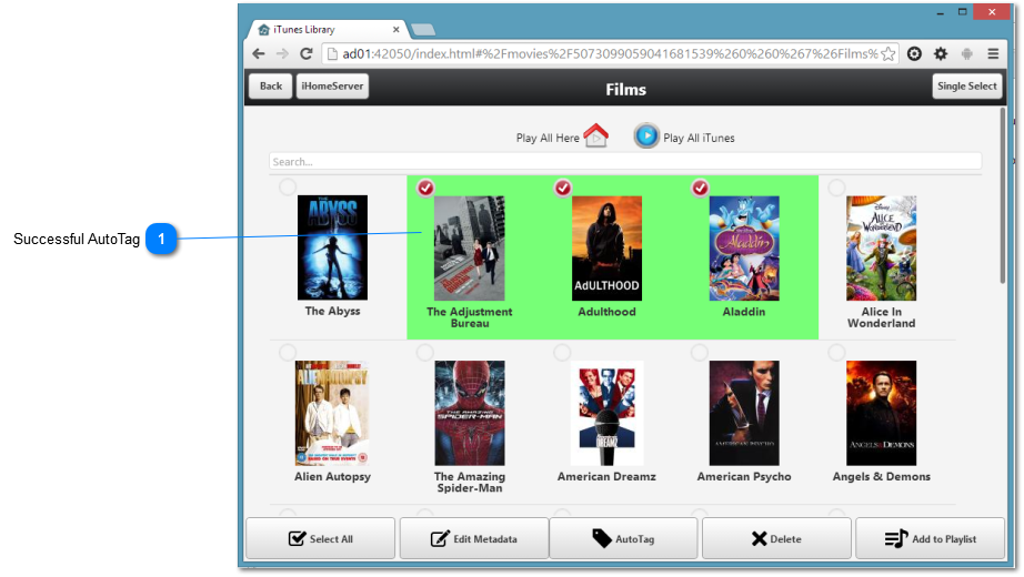 AutoTag Movies - iHomeServer Web Access