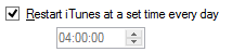 6. Restart iTunes at a set time every day check
