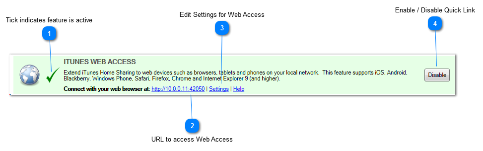 Enabling/Disabling iHomeServer Web Access