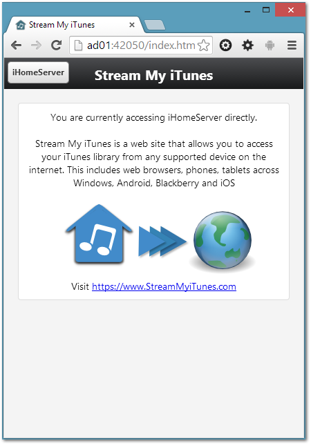 Stream My iTunes (iHomeServer Web Access)